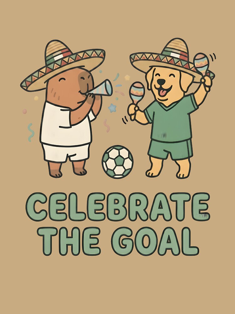 Celebrate The Goal Capybara Dog Sombrero Soccer by laughingshirts