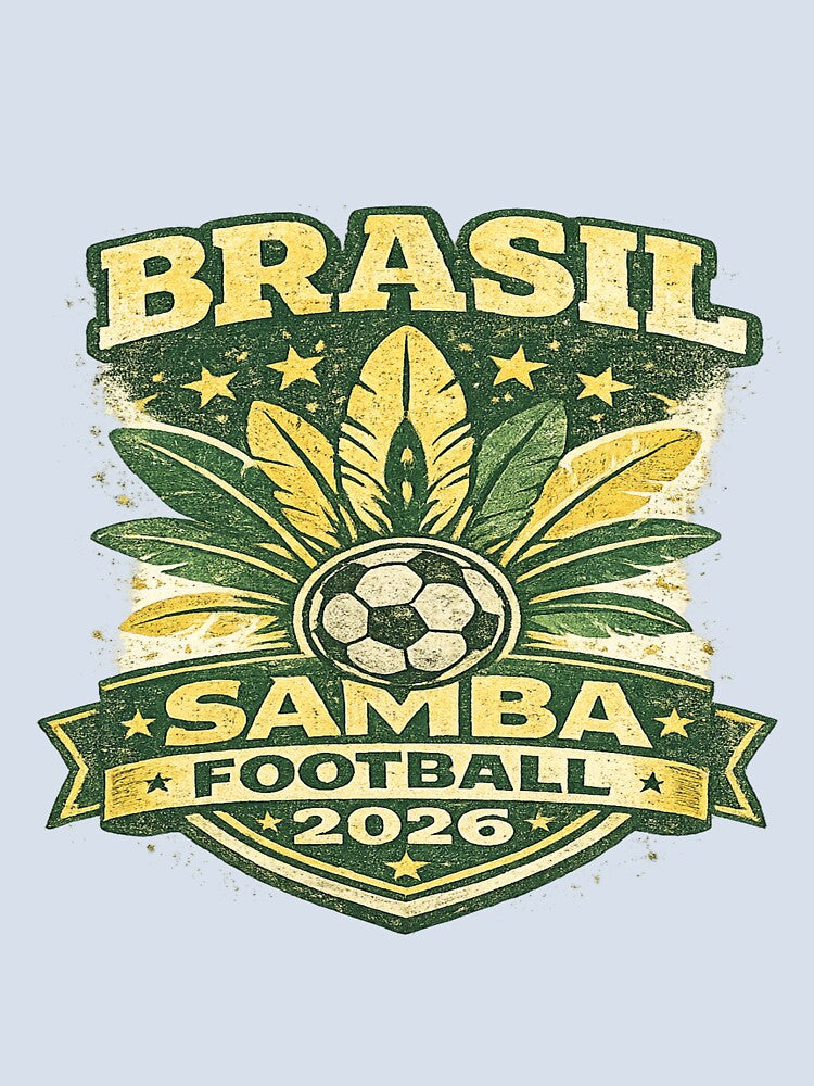 Brasil Samba Football 2026 Retro Vintage Soccer Fan T-Shirt by ArthUpscale