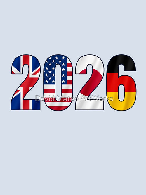 2026 Football — Flag Typography England USA Japan Germany by David Mateo ArtWorks