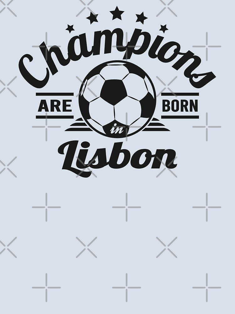 Champions Are Born In Lisbon , football fans vintage gift by lamjar-art