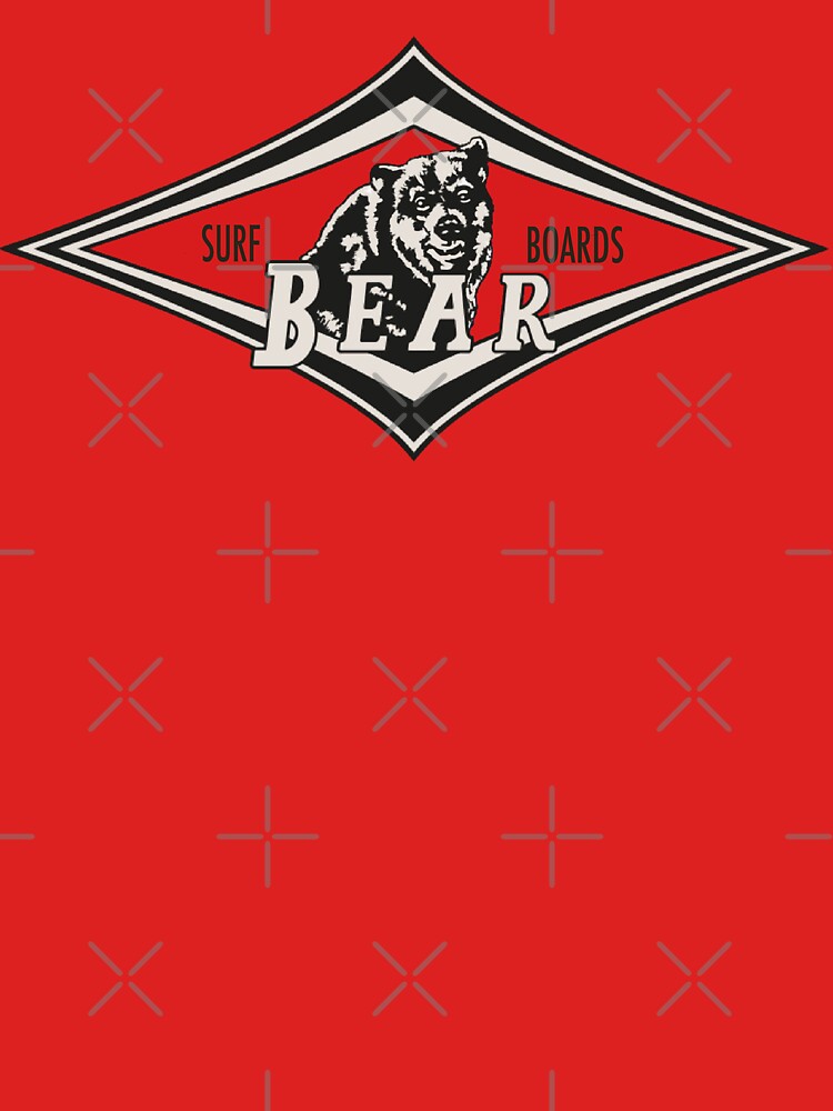 Vintage Surfing Bear Big Wednesday cult Surfboard red surf logo diamond retro T shirt by Kludoman