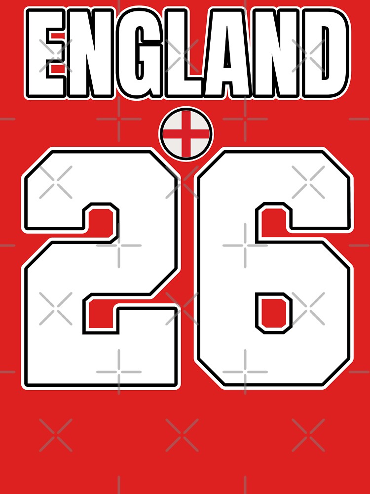 England 26 Football Shirt Design | England Soccer Fan Number Tee | England Supporter Jersey Style T-Shirt | Football 2026 England by The Hairy Melon