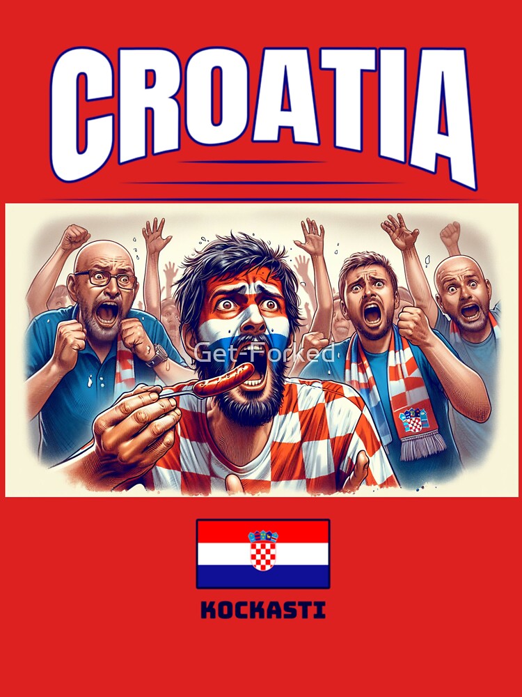 Croatian Fans Euro24, sausage on a Fork. Croatia by Get-Forked