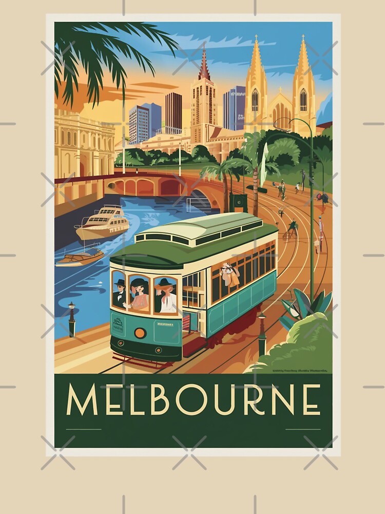 Melbourne Vintage Travel Poster by TravelerRat