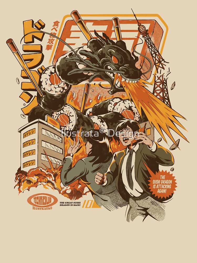 Sushi Dragon Attack by Ilustrata®