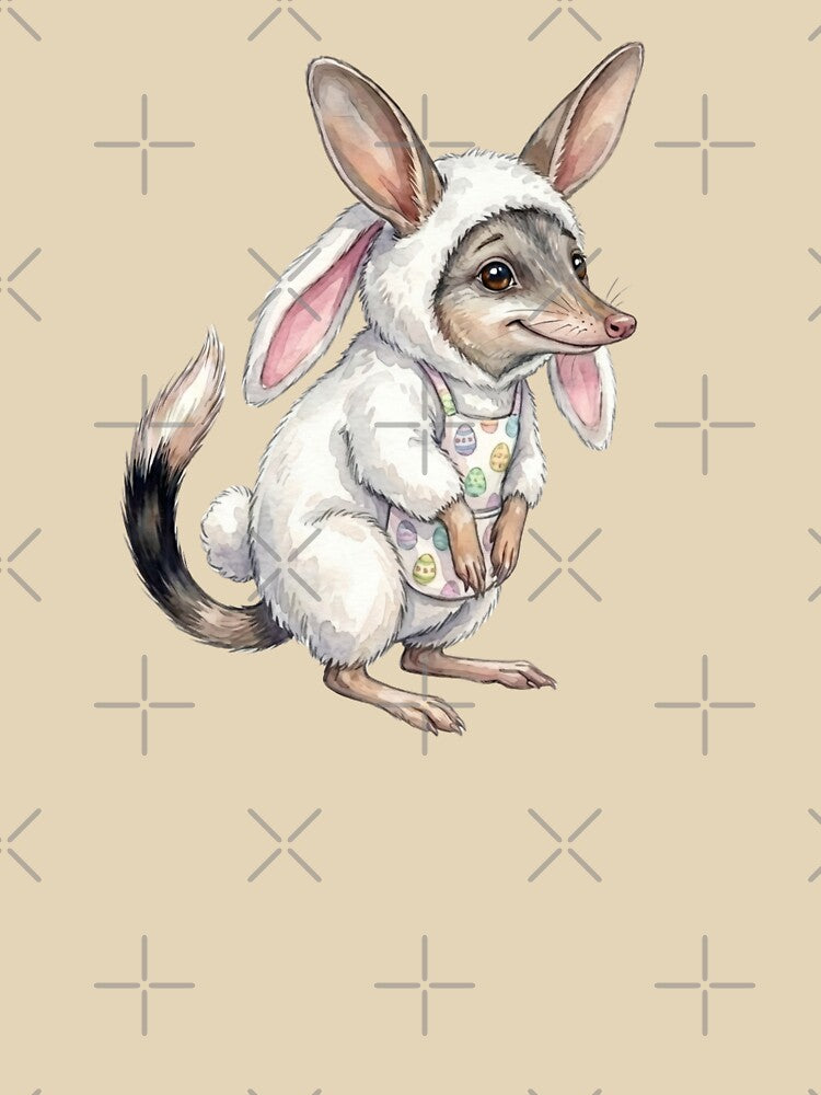 Cute Easter Bilby in Bunny Suit - Watercolor Australian Wildlife by Wennebabs