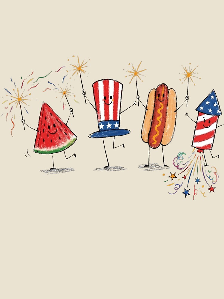 Happy America Anniversary USA 250th Year Patriotic Cartoon Doodle by lisdgoncalves