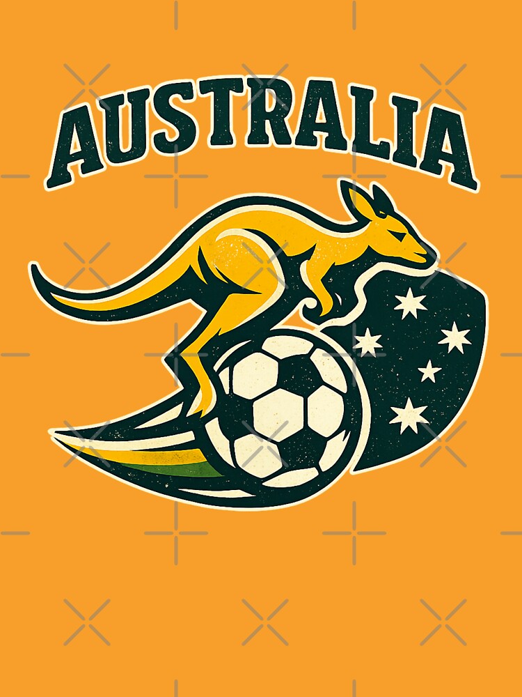 Australia 2026 Soccer Kangaroo, Green & Gold Football Fan Design by Cadsdiva
