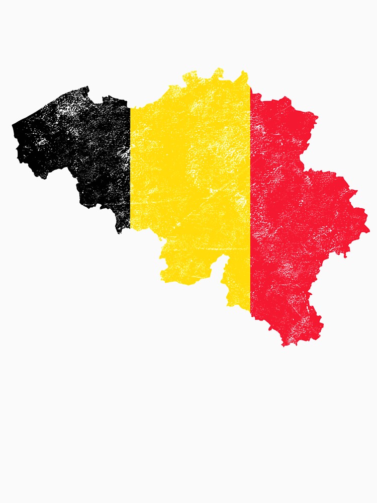 Belgium Flag Map tshirt distressed vintage by farhanhafeez