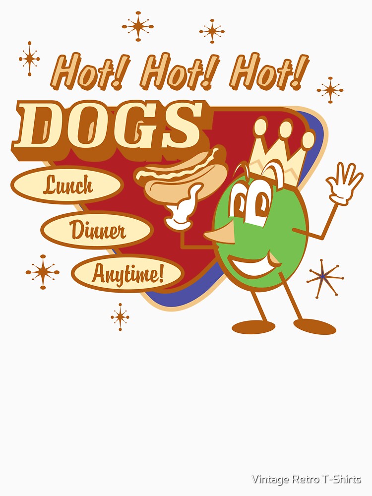 Vintage T-Shirts Hot Dog by Vintage Retro T-Shirts