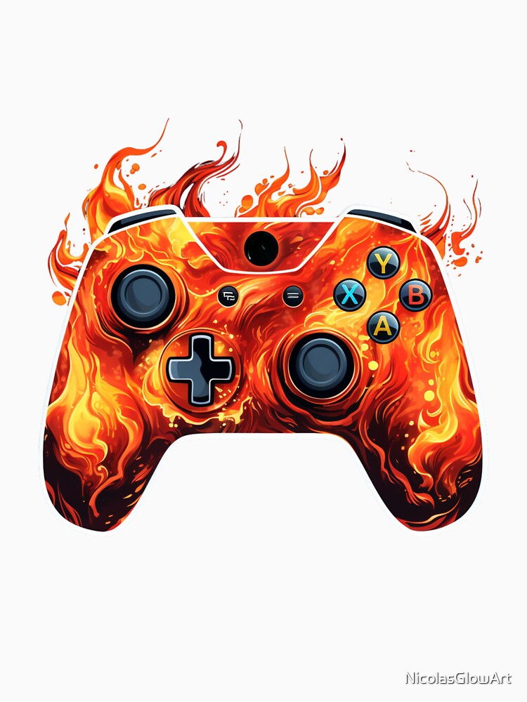 Fire Gaming Pad | Sticker by NicolasGlowArt