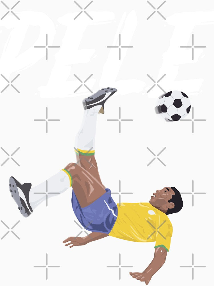 Bicycle Kick - Pele - SOCCER FOOTBALL - BRAZIL - WHITE TEXT version 2b by AMGraphicStudio