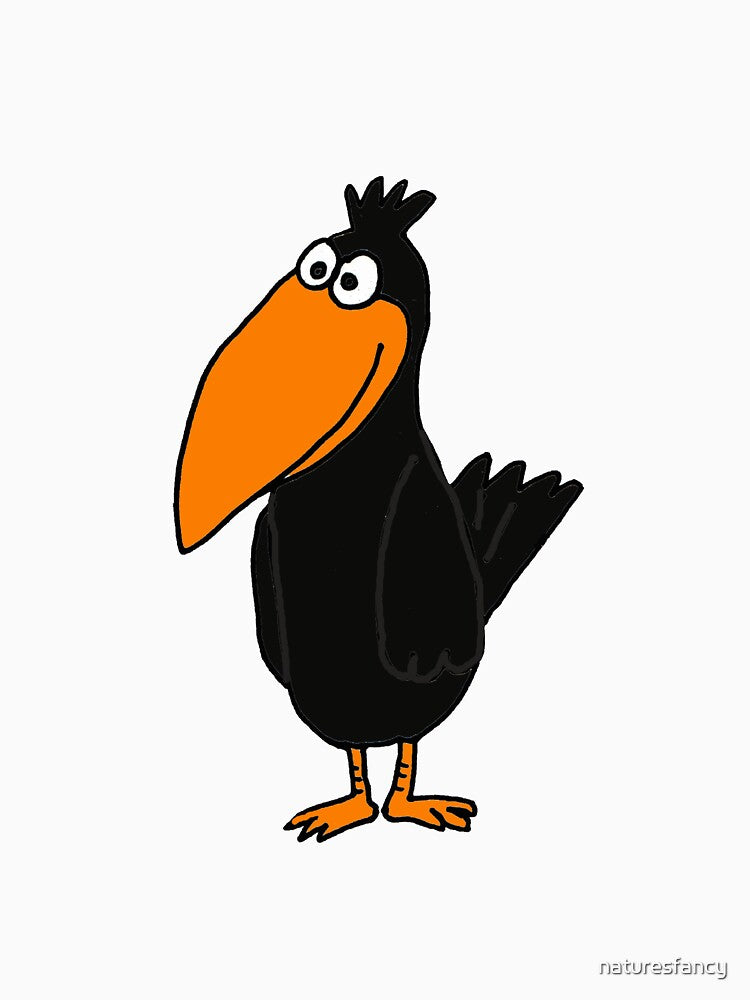 Cute Funky Black Crow Original Art by Nature's Fancy