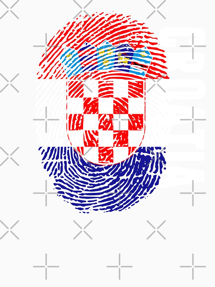 Croatia Flag Fingerprint DNA Croatian by PartyShirts1