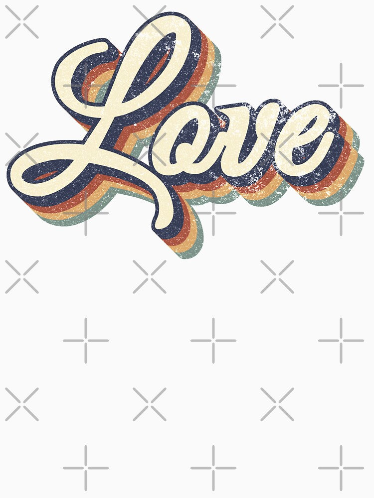 retro love text design by Cool Stuff Galore