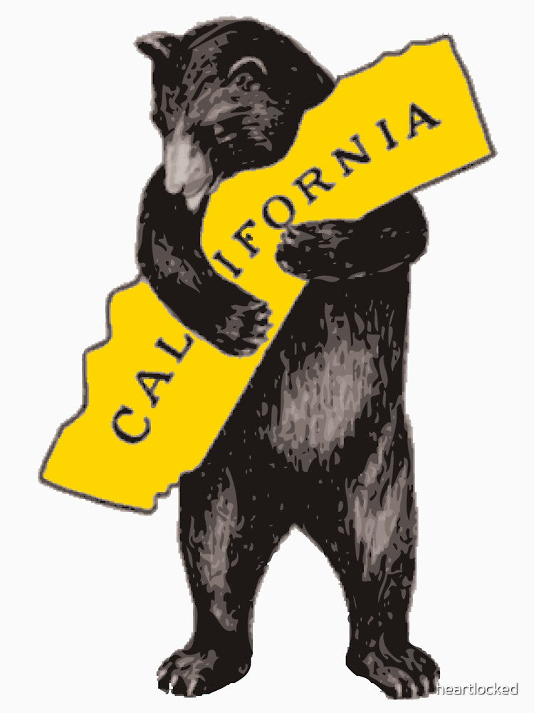 Vintage California Bear Hug Illustration by heartlocked