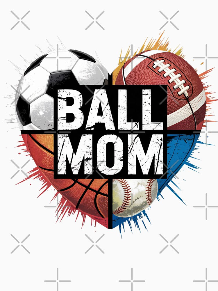 Mom Of Both Heart Soccer Baseball by Print_Fuse