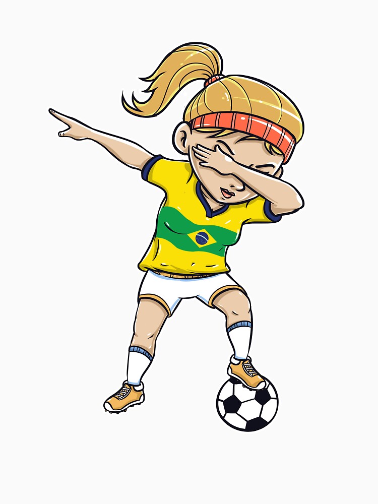 Dabbing Soccer Player Funny Brazil Fan product girl by Pummli