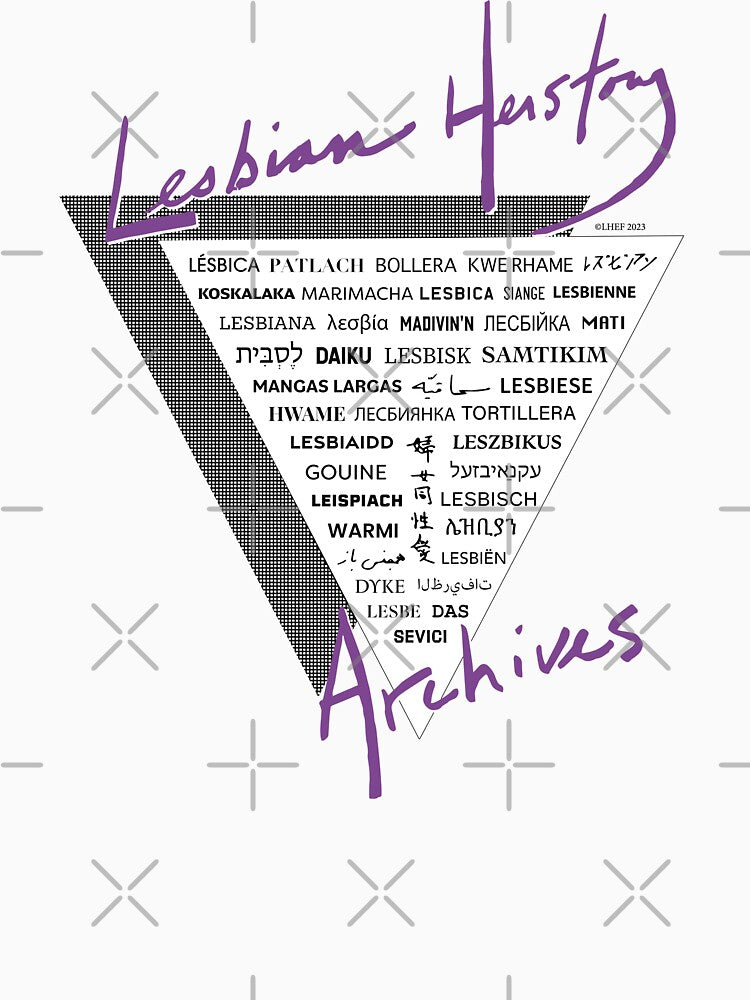 LHA triangle: the word "lesbian" in 40 languages! by Lesbian Herstory Archives