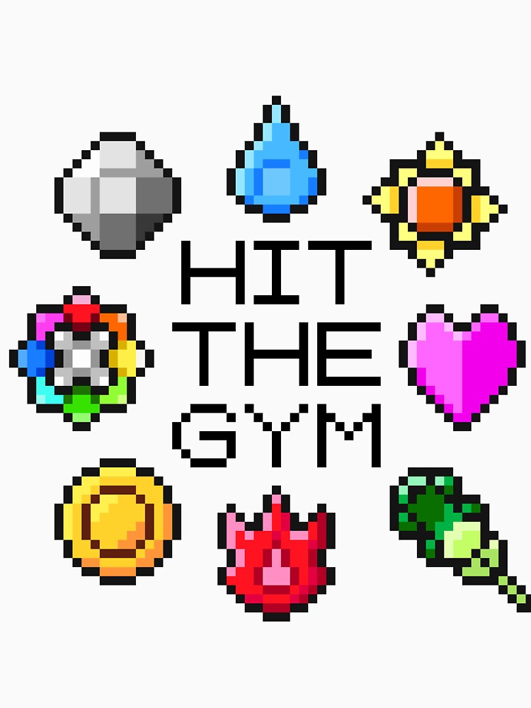 "Hit The Gym" Indigo League Badges by Noodge
