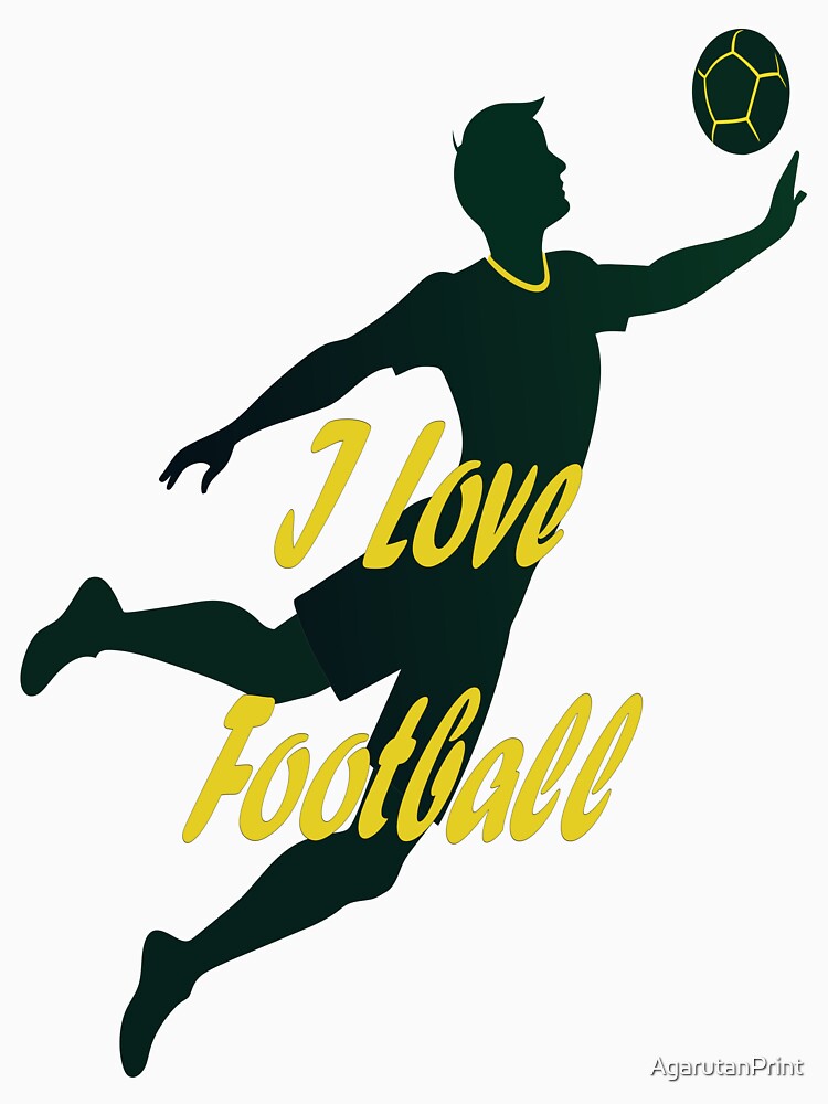 I Love Football - Dynamic Player Silhouette by AgarutanPrint