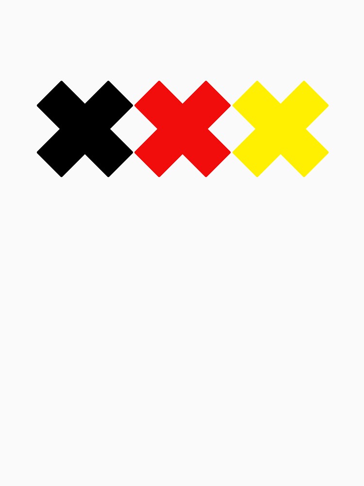 XXX Black Red Gold Crosses Soccer Fan Motif by Paulina Vanlife