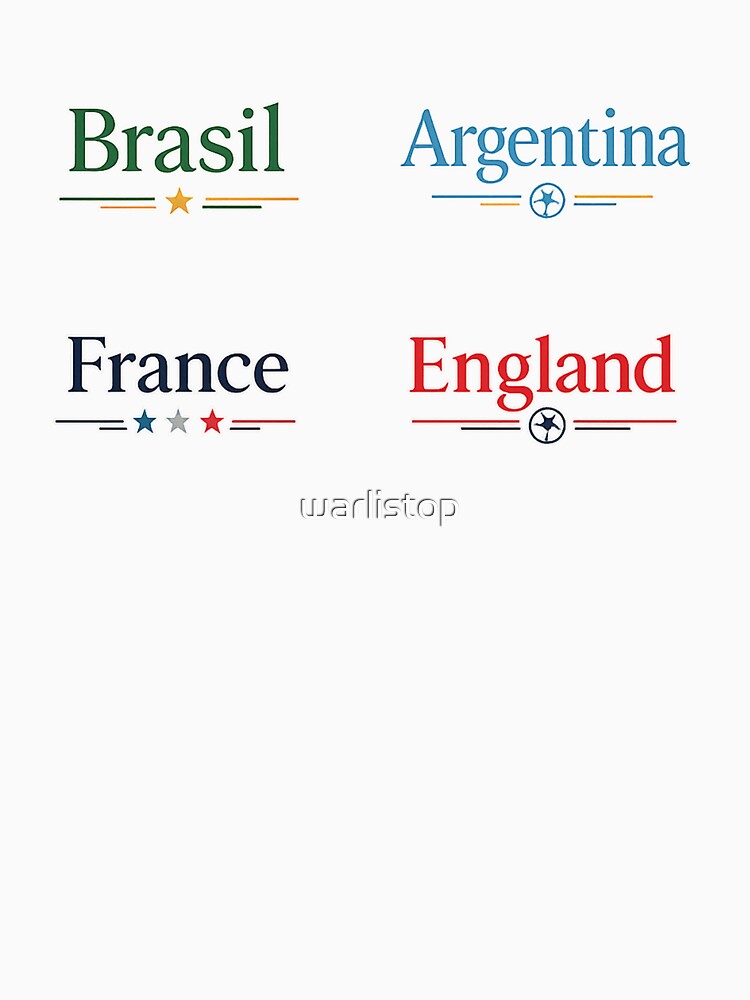 Minimal Football Country Pride Design Brazil Argentina France England Soccer Shirt by warlistop