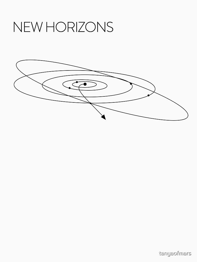 New Horizons to Pluto Minimalist Trajectory Art by tanyaofmars