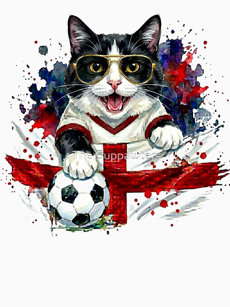 Black and white cat World Cup England Suppawter by The Suppawters