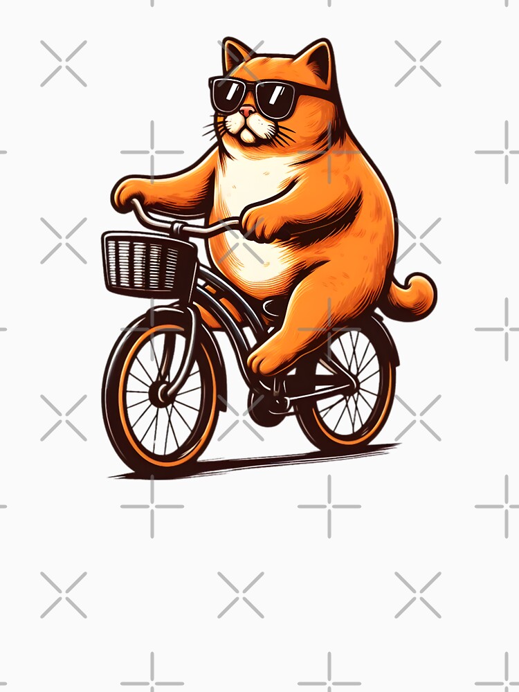 Cat Riding Bicycle Cat on a bike Funny Cat by ArisaHong