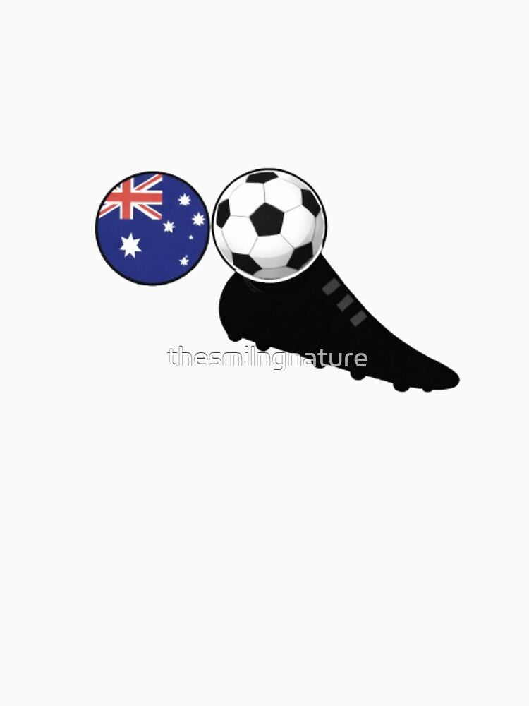 Aussie Soccer Vibes – Flag, Ball & Boot Combo by thesmilngnature