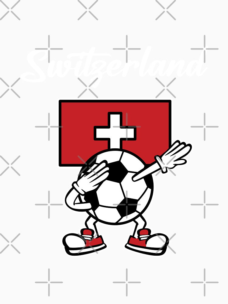 SWITZERLAND - Dabbing Football Soccer Ball - SWITZERLAND Flag by Darling DeDe