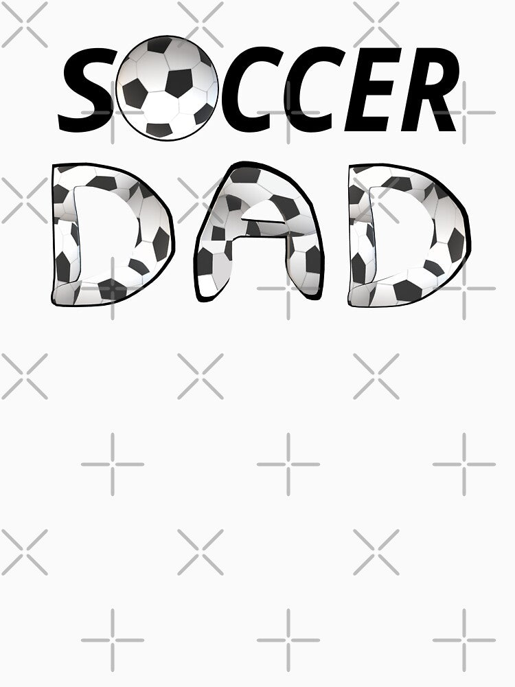 Soccer Dad. Soccer Ball and Black and White Soccer Patterned Letters. (White Background) by ArtByLM