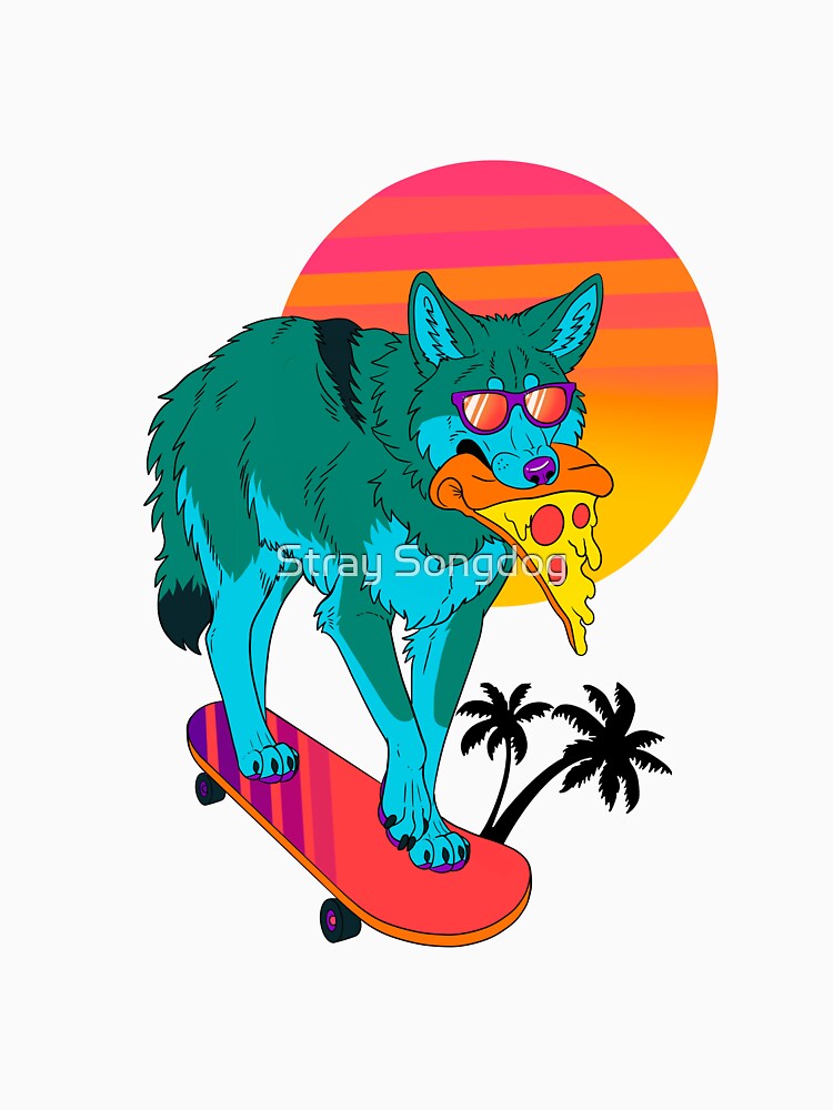 Retrowave Coyote by Stray Songdog