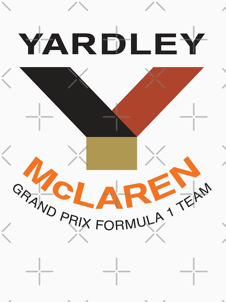 Yardley McLaren Formula One Team 1971-74 F1 logo - Peter Revson, Denny Hulme, Jody Sheckter, Mike Hailwood by retropetrol