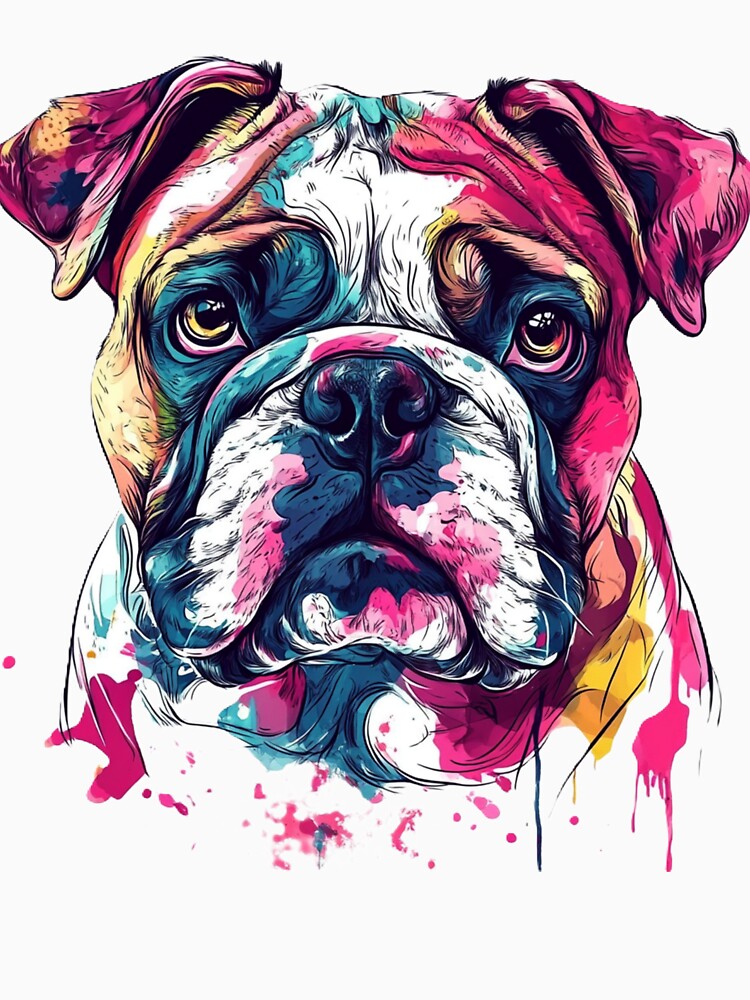 Bulldog – Cute & Colorful Dog Illustration by InkDreamMotion