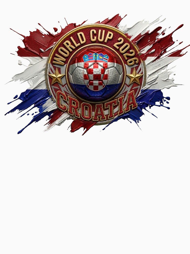 World Cup 2026 Croatia Soccer Ball Paint Splash by DigitalArtGhost
