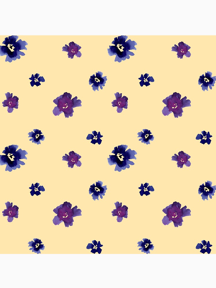 Violet viola flower beige pattern a watercolor by Yana Mustafina | Boho Soulful Designs