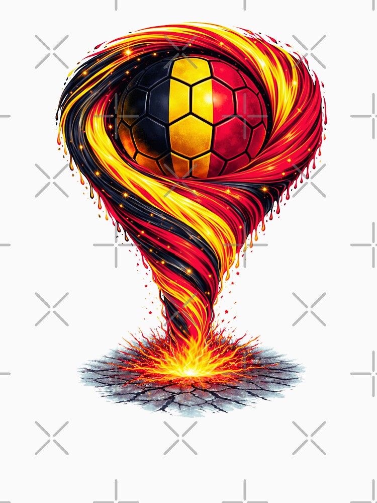 Belgium Football Tornado - Tricolore Belgian Flag Vortex Art by FunToTheFullest
