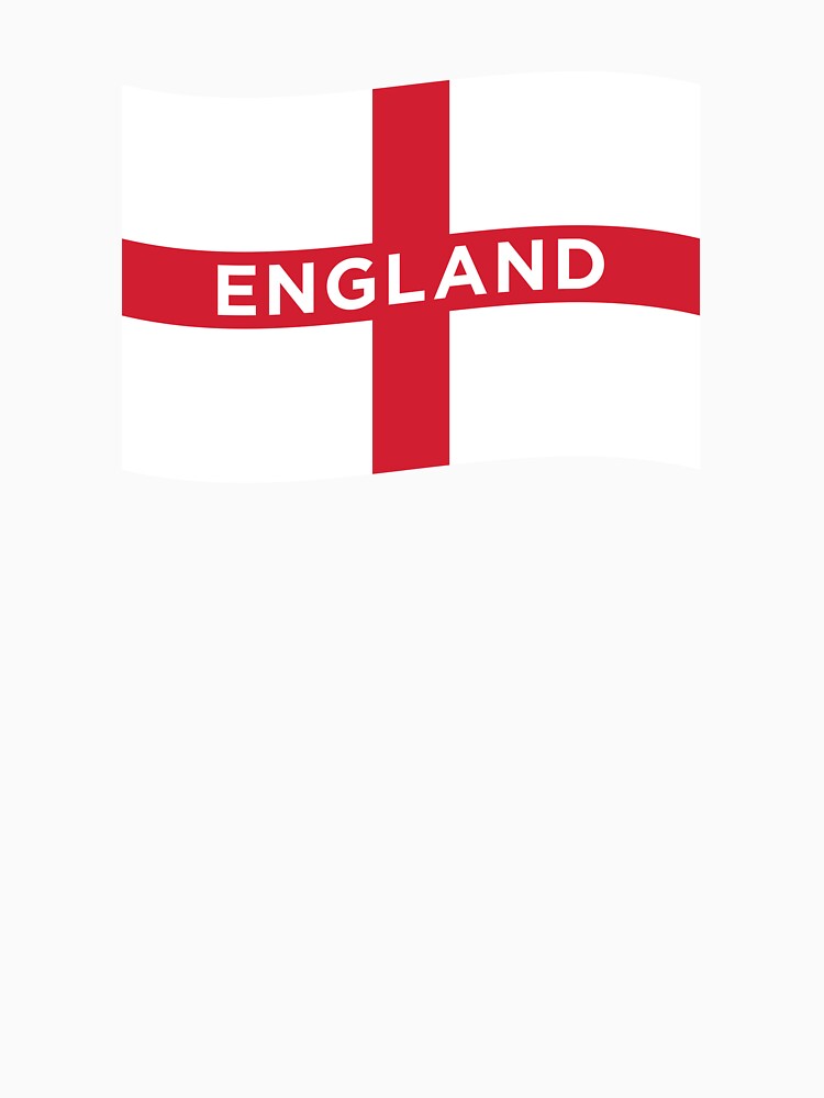 England Wave Flag With Text (On Black) by STUDIO-72