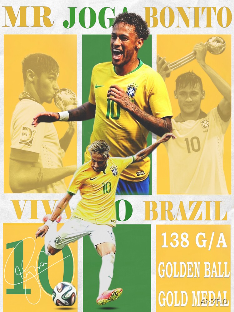 Neymar Jr Brazil National Team Soccer Poster - Iconic Selecao Art Print by Af-RT10