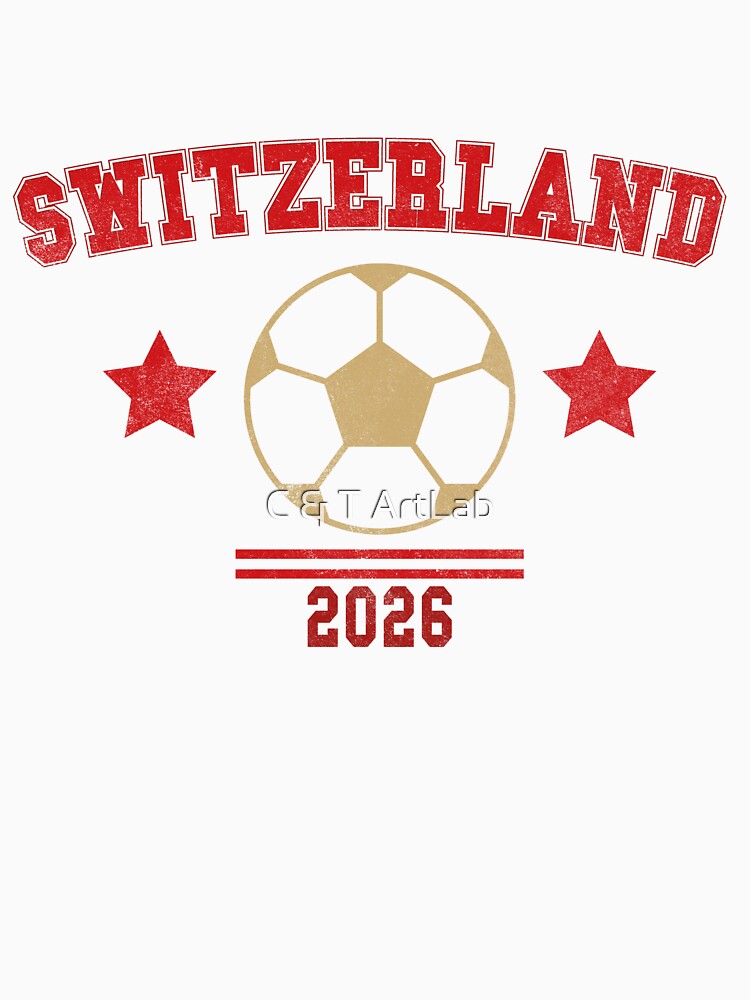 Switzerland — Vintage Soccer Tee by C & T ArtLab
