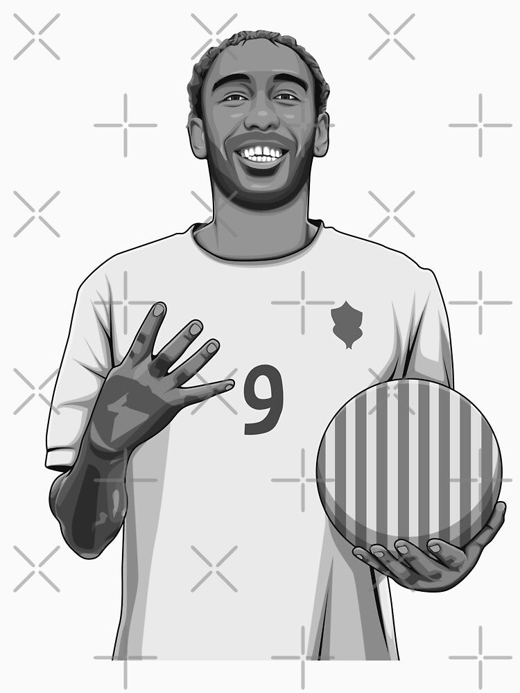 Pierre-Emerick Aubameyang Black and White Version by Aldduardo