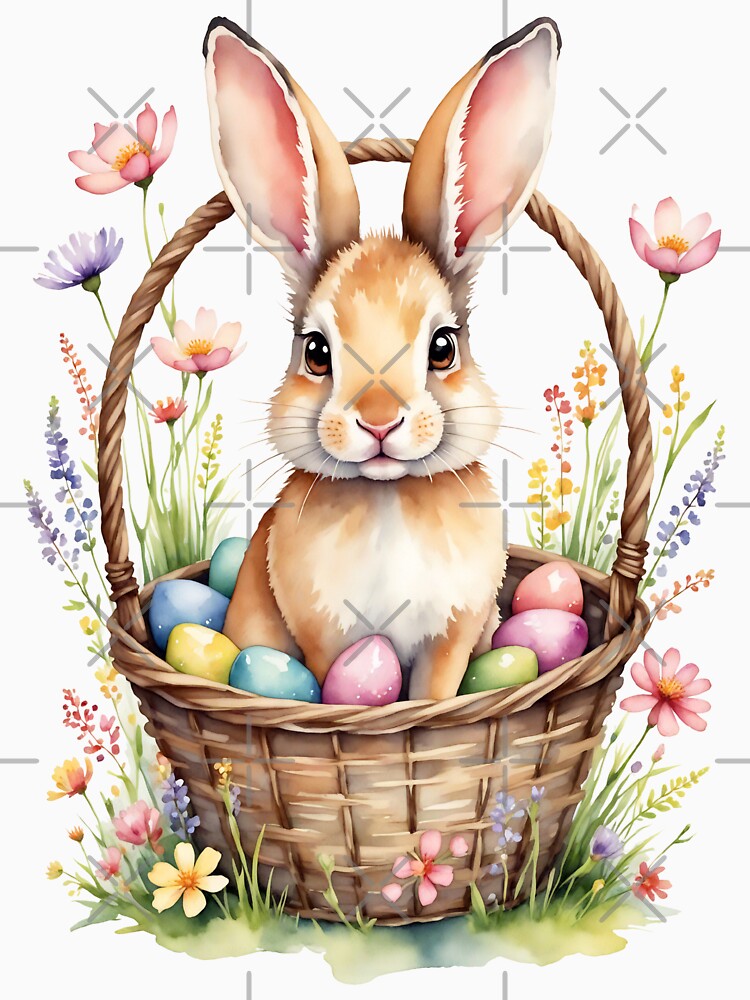 Watercolor Easter Bunny 2 by Magnolia Valley Art