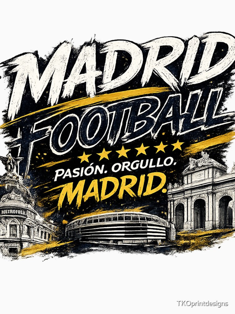 Madrid Football Typography Design | City Pride Soccer Artwork | Landmark Edition by TKOprintdesigns