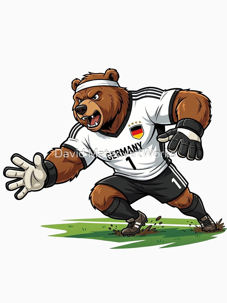 Germany Bear Goalkeeper — Football World Cup 2026 Cartoon Mascot by David Mateo ArtWorks