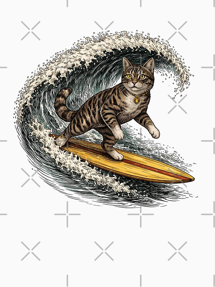 Vintage Surfing Cat by SOUFIANE1991