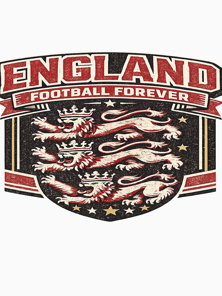 England Football Forever Vintage Three Lions T-Shirt by ArthUpscale