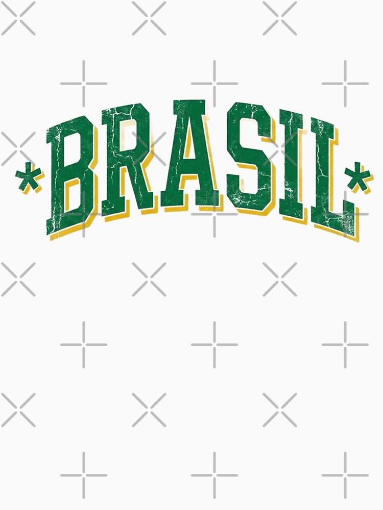 Brasil Retro Varsity Typography - Vintage Green and Yellow Brazil Sports Art by Wild-way Art