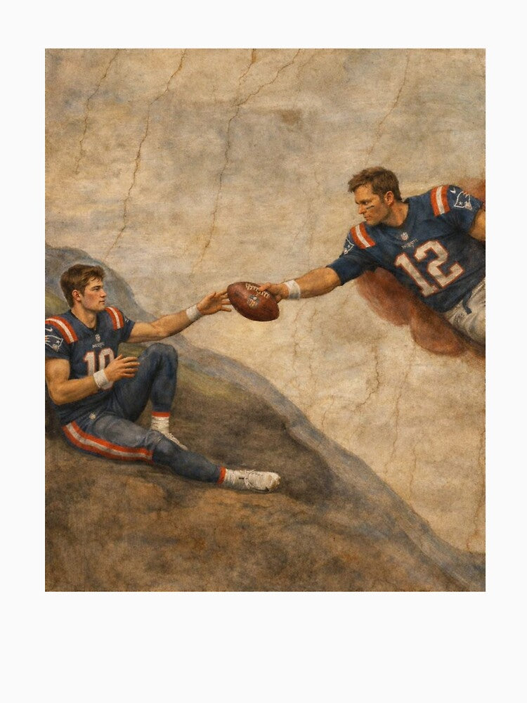Funny New England QB  Brady and Maye Inspired Football Vintage Gameday by gusmanvinagetti
